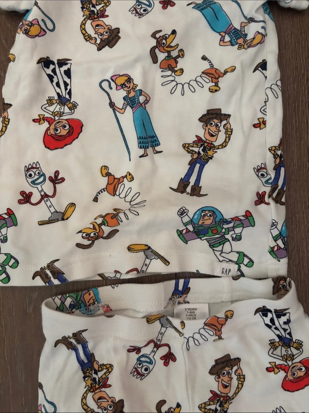 Kids White Toy Story Character Pajama Set cotton Pixar Disney 5T